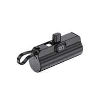 Mini Fast-Charge Capsule Power Bank with Built-in Cable