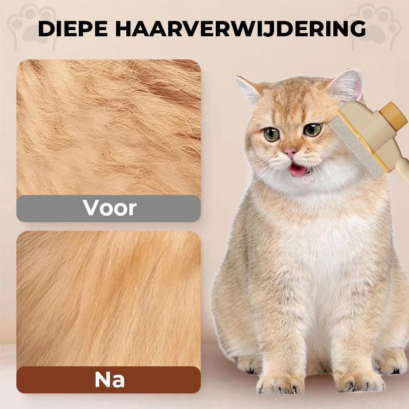 Zelfreinigende verzorgingsborstel voor huisdieren
