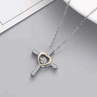 To My Soulmate Cross and Heart Necklace