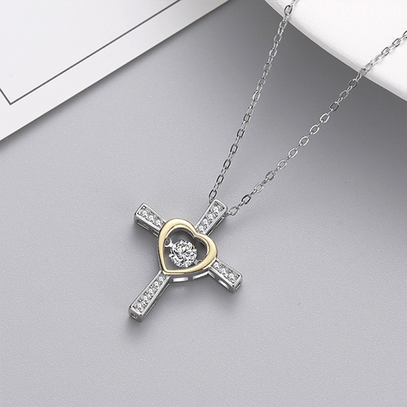 To My Soulmate Cross and Heart Necklace