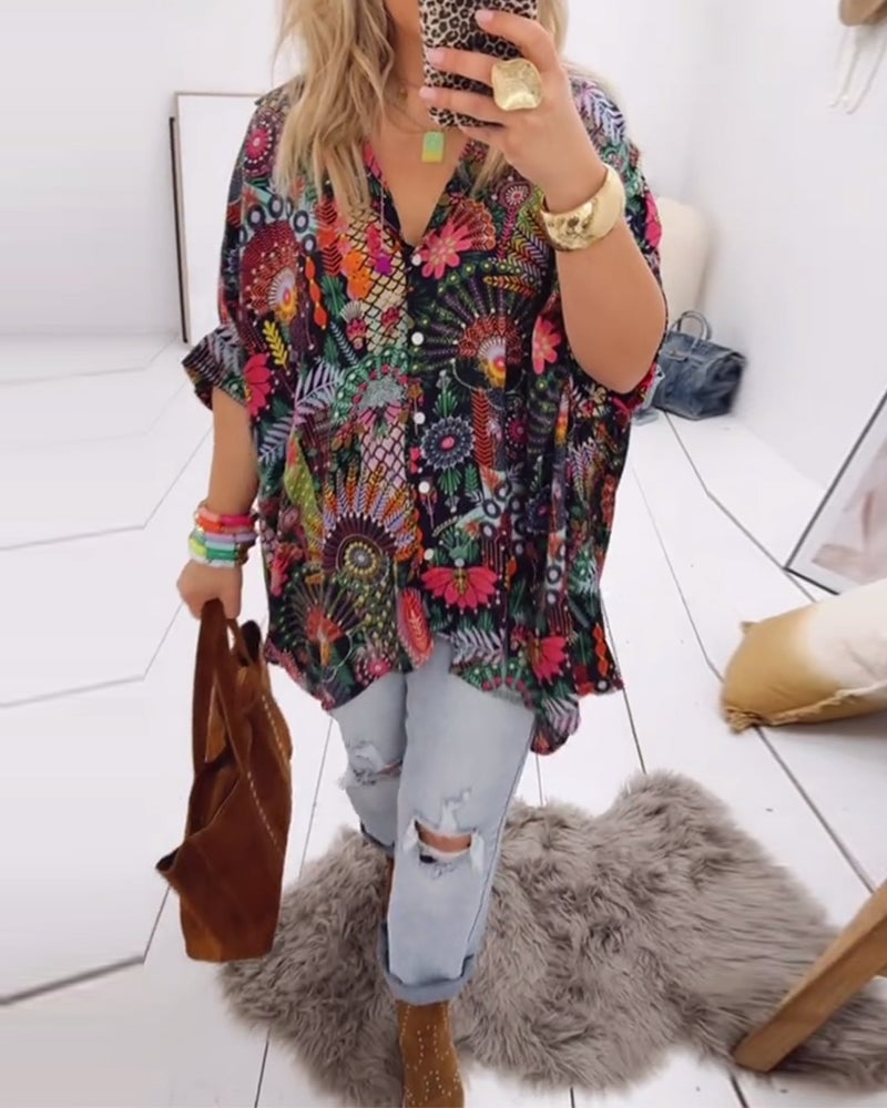 Loose Fashion Printed Blouse