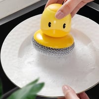 Simpatica spazzola per piatti a forma di anatra