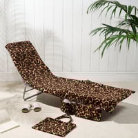 Sun Lounger Towel with Pockets Storage in a Bag