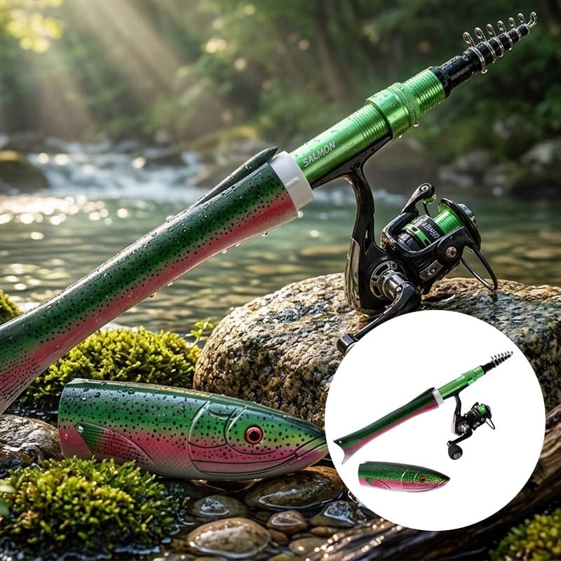 Fish-shaped telescopic rod