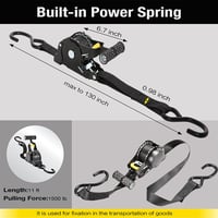 Sakerplus® Automatic Retractable Heavy-Duty Ratchet Strap