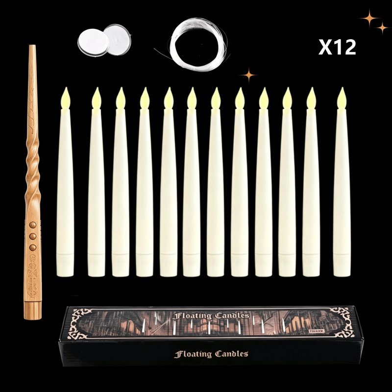 Sakerplus® Floating Flameless LED Taper Candle Set