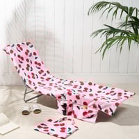 Sun Lounger Towel with Pockets Storage in a Bag