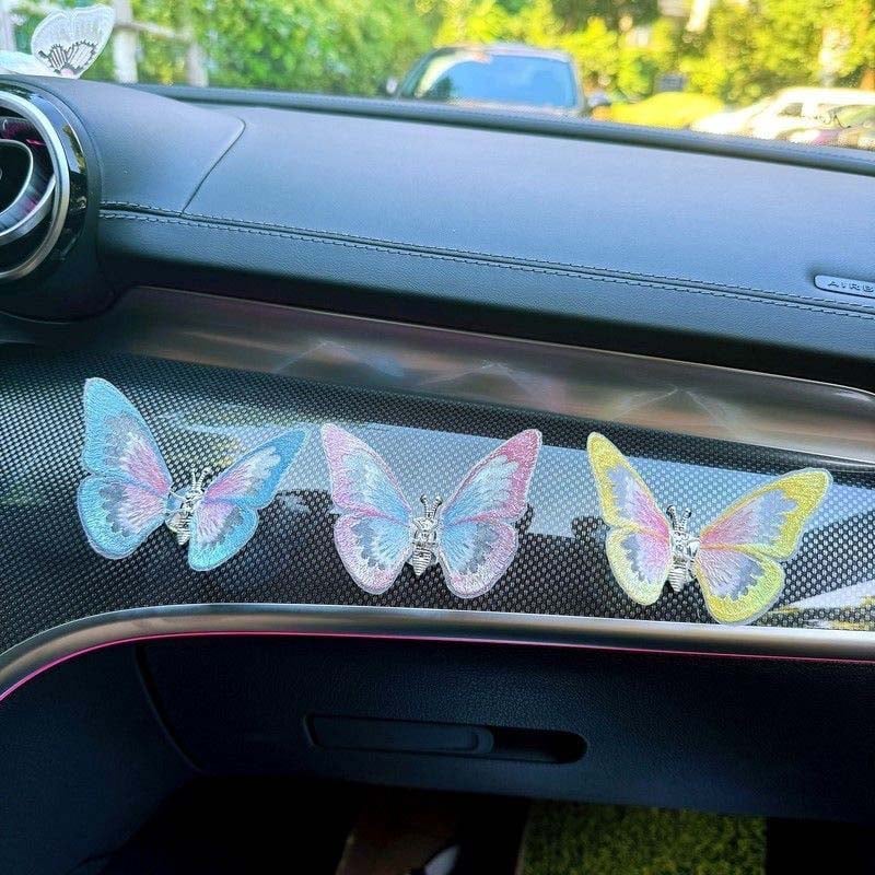 Embroidery Fragrance Butterfly Car Decoration