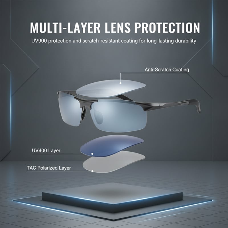 New-Photochromic Sunglasses with Anti-glare Polarized Lens