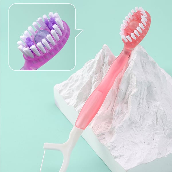 ✨ Mini Toothbrush 5 in 1 Tool (Toothpaste + Floss + Pick + Tongue Scraper) Portable Travel Set