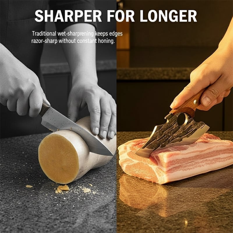 Premium Hand-Forged Chef's Knife & Cleaver Set