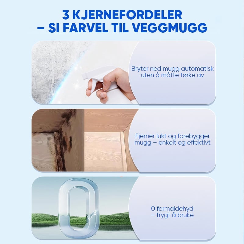 Hurtigvirkende Anti-Mugg Veggrensespray