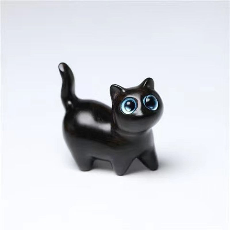 🐈Handmade Wood Carved Cat Decoration