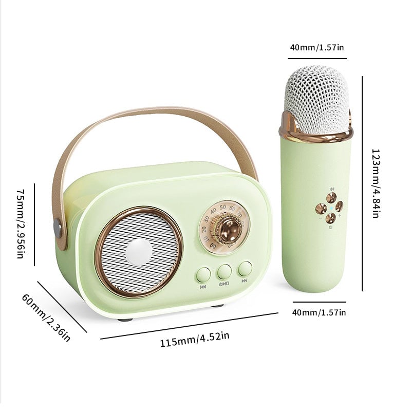 Mini Karaoke-maskin med trådløs mikrofon