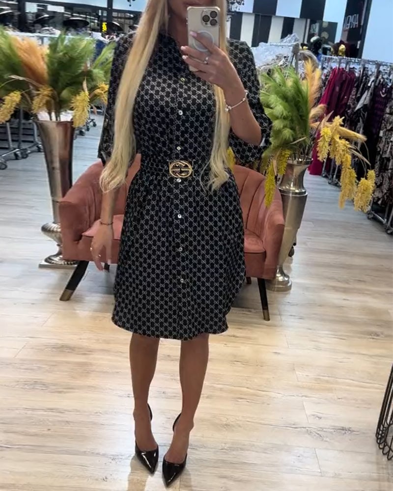 Robe Chemise Col Diamant