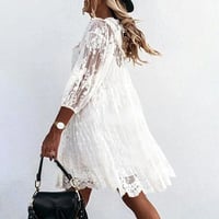 Trekvartsärm i spets