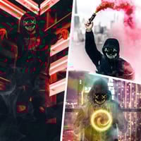 Halloween scary ghost face LED light mask