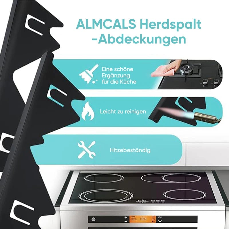 Ausziehbare Herdspaltabdeckung aus Edelstahl