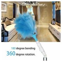 360° Rotatable Electric Spin Duster Motorized Dust Wand with 2 Brushes