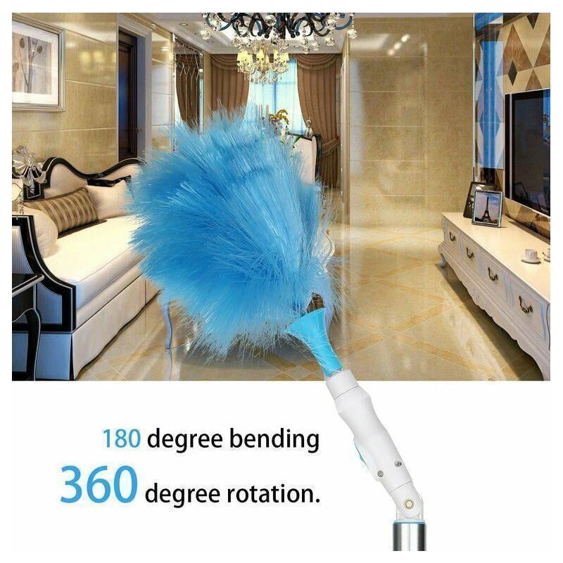 360° Rotatable Electric Spin Duster Motorized Dust Wand with 2 Brushes