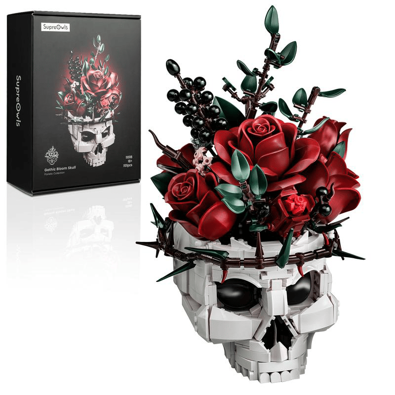 Skull and rose jigsaw puzzle
