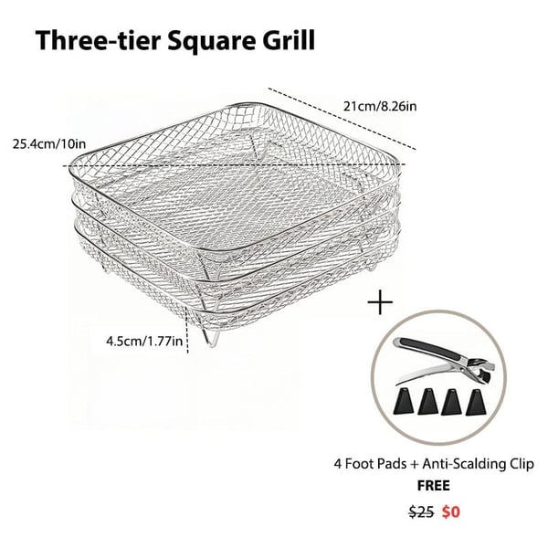 3-Layer Stackable Air Fryer Rack