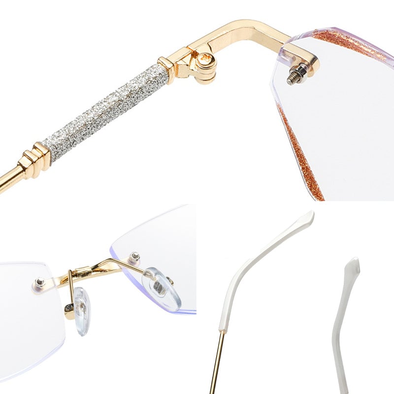 Modische randlose Anti-Blaulicht-Lesebrille