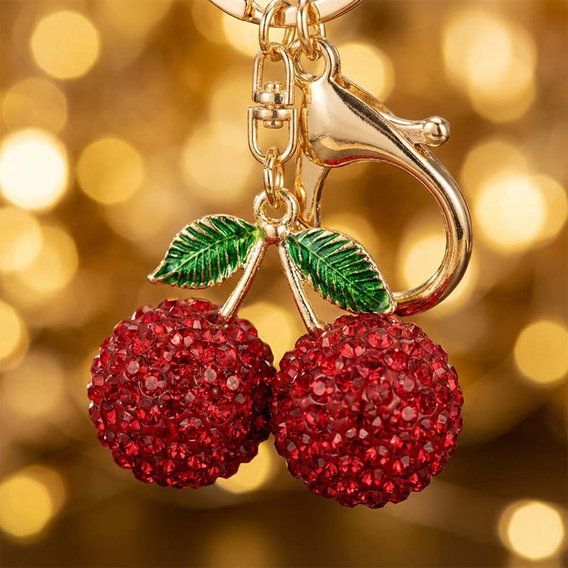 Cherry-Inspired Luxury Keychain Bag Charm