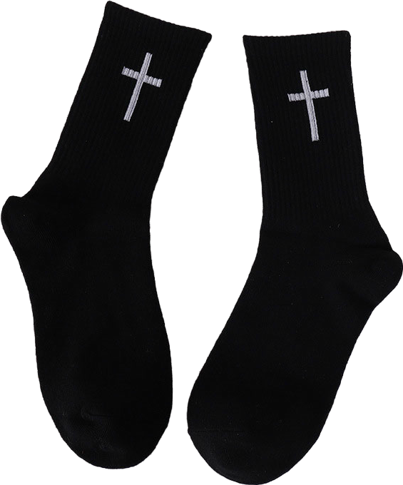 Cross Black And White Socks