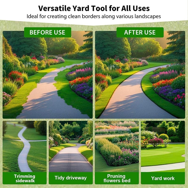 Half-moon lawn edger with T-handle