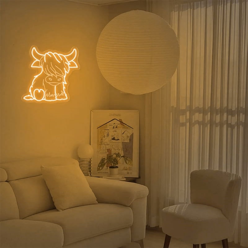 Sakerplus® Highland Cow LED Neon Light
