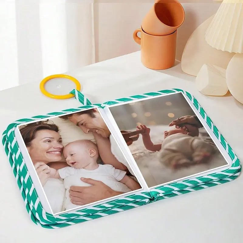 Min första babyfotobok med säker spegel