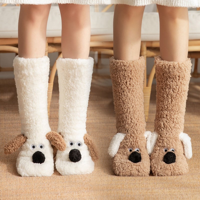Cute Plush Dog Socks