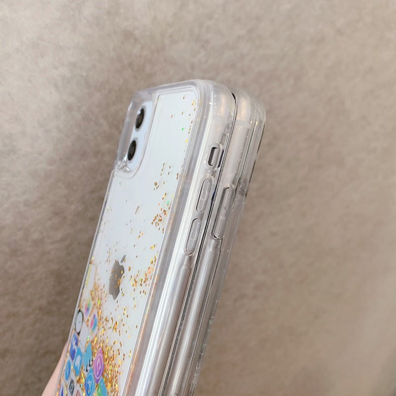 Liquid Glitter Icon Phone Case Cover