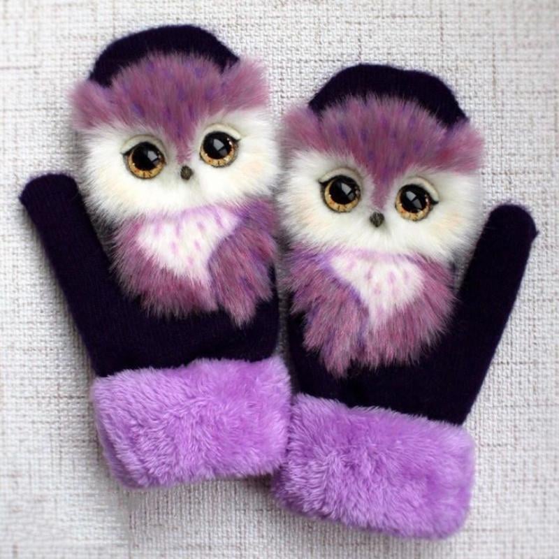 Moufles Mignonnes à Motif Animaux 3D