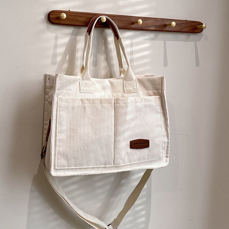 Gestreifte Umhängetasche aus Samt für Frauen