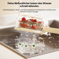 Multifunktionale Abtropfschale mit faltbarem Griff