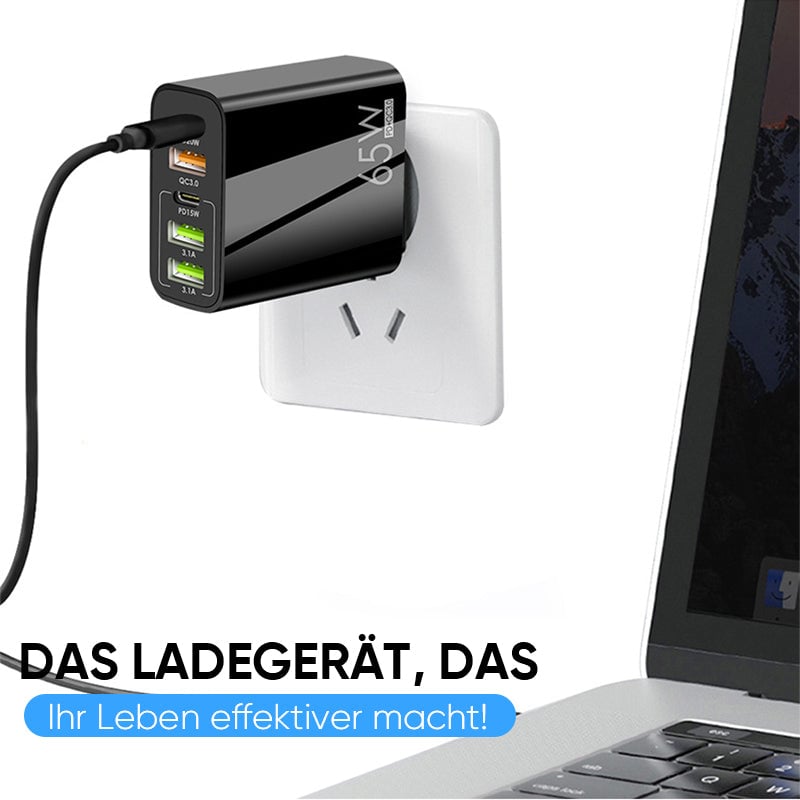 Multiport-Adapter 65W Schnellladegerät-EU-Standard