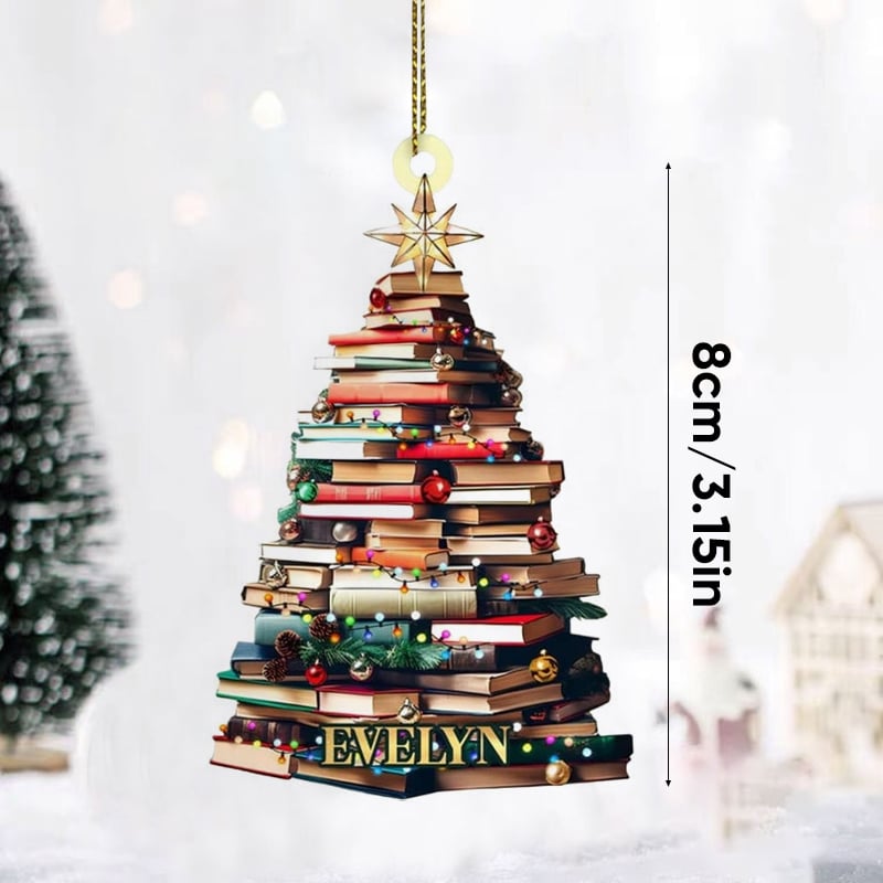 Christmas tree book pendant