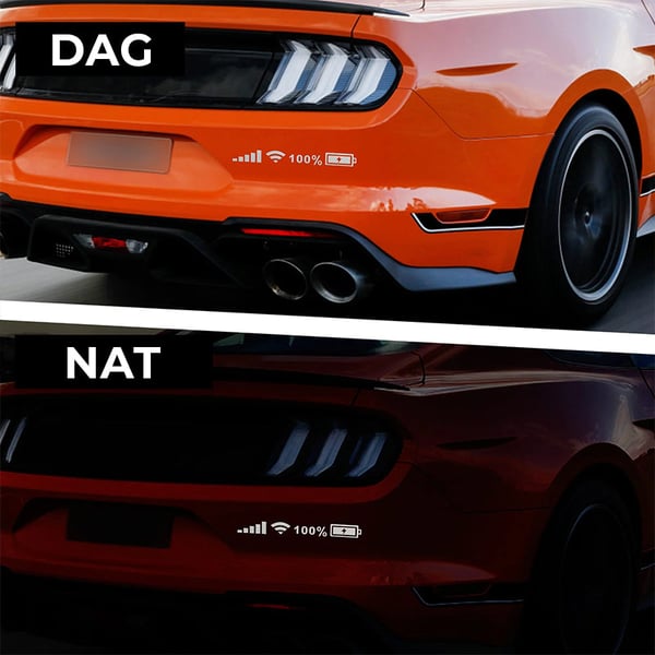 Batterisignal reflekterende klistermærke