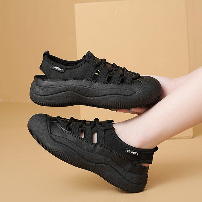 Chaussures Blanches Creuses à Semelle épaisse D'été