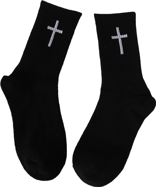 Cross Black And White Socks