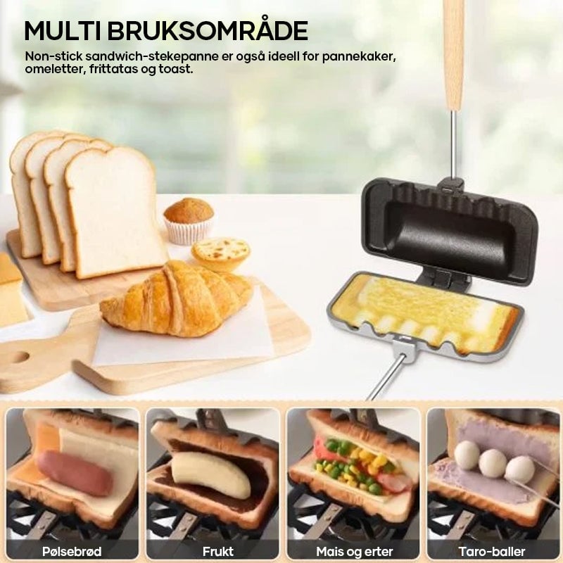 Dobbeltsidig sandwich-bakepanne