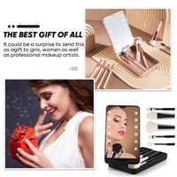 Travel Makeup Brush Set with LED light