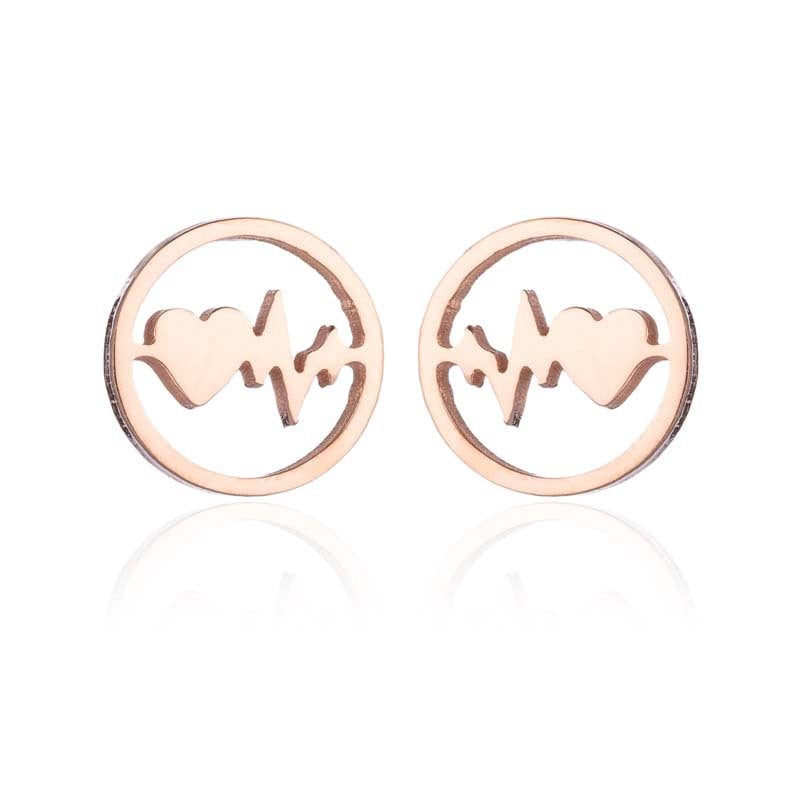 ECG Shaped Stud Earrings