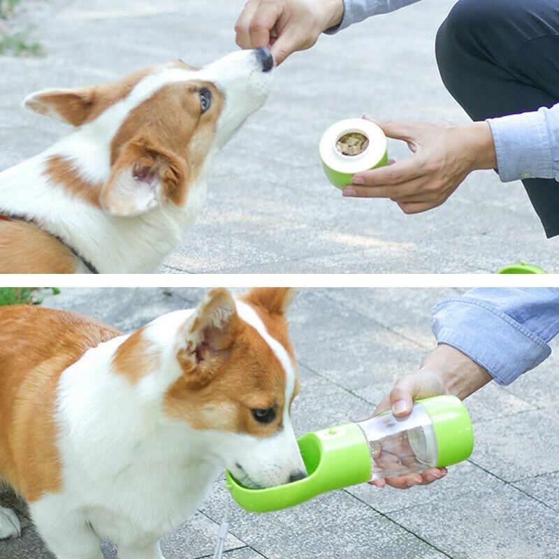 2- in- 1 Tragbare Wasserflasche für Haustier