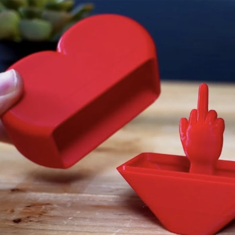 Valentine's Day Middle Finger Heart Prank Gift