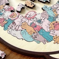 135-Piece Cat-Shaped Wooden Puzzle