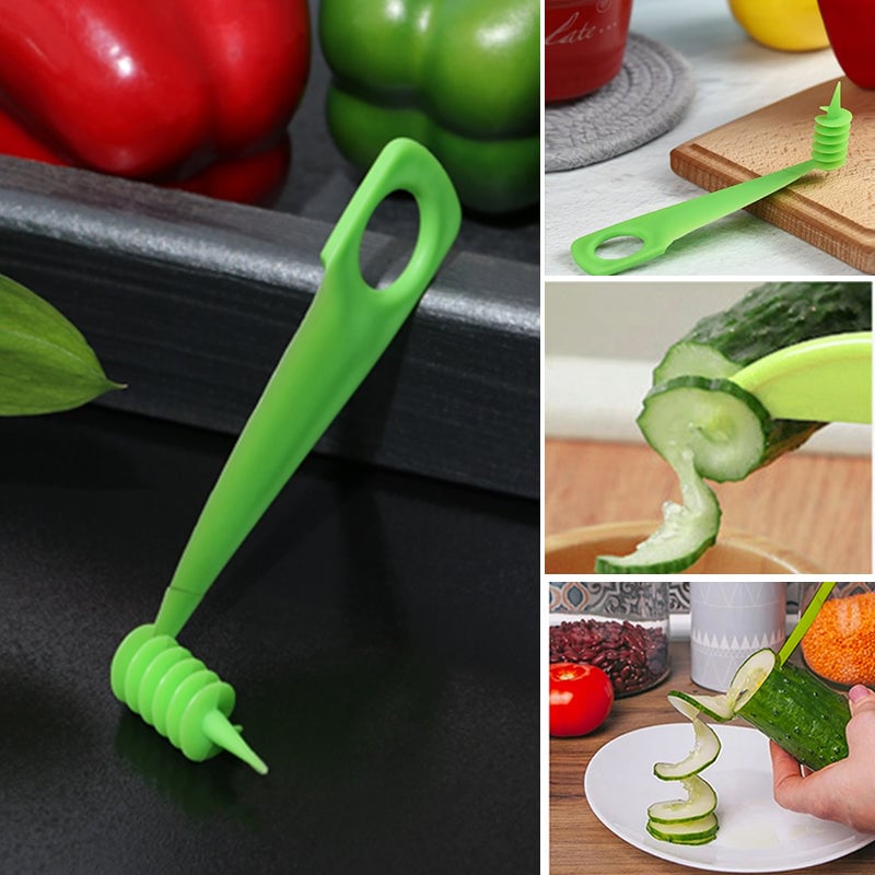 Multi-Functional Hand-Crank Cucumber Spiral Slicer