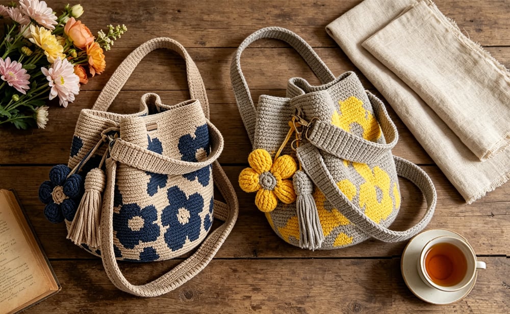Crochet Flower Tote